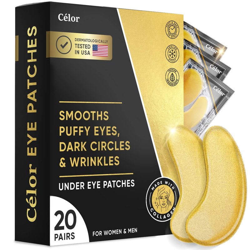 Under Eye Patches - Collagen & Amino Acid Mask for Dark Circles | 20 Pairs for Puffy Eyes