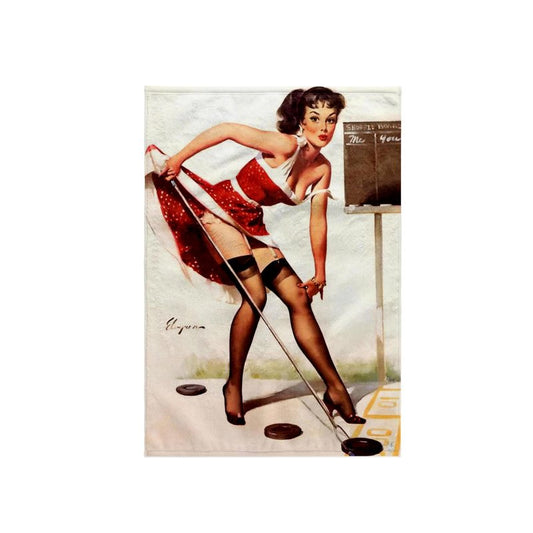 3D Rose TWL_204077_1 Print of Elvgren Pinup Playing Shuffleboard, 15" x 22"