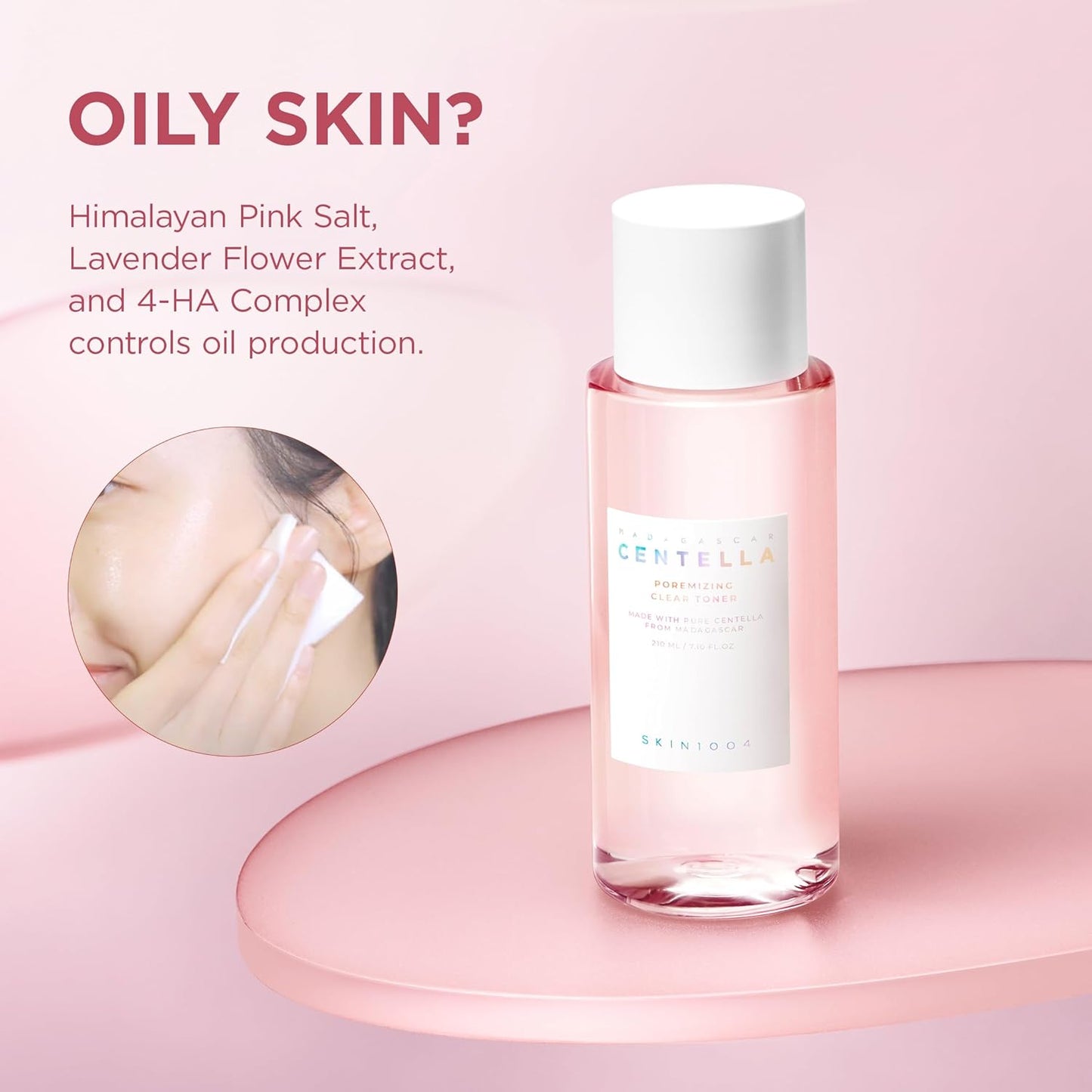 SKIN1004 Poremizing Clear Toner - Korean Facial Toner with Pink Salt & Centella | 7.10 fl. oz (210ml) for Pore Care & Hydration