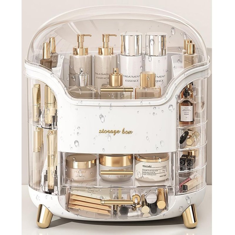 Omeily Upgrade Large Makeup Organizer Countertop Vanity Organizer Cosmetic Organizer Makeup Storage Box Bathroom Counter Organizer Perfume Skincare Organizers Gift Women Clear Design Easy Visibility