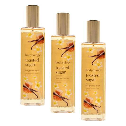 Bodycology Toasted Sugar Fragrance Mist for Women, 8 Fl Oz (455004008) (Pack of 3)