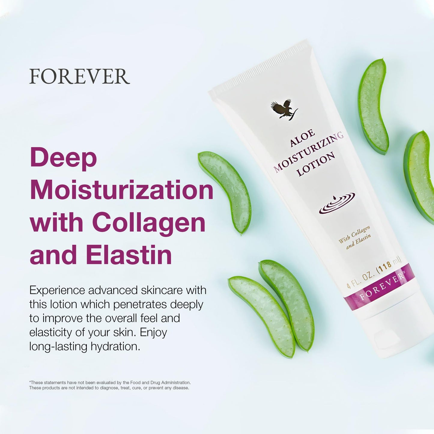 Forever Living - Aloe Moisturizing Lotion Duo - Deep Hydration with Collagen - Silky Smooth Texture - Gluten-Free Hand and Body Formula Pack of 2