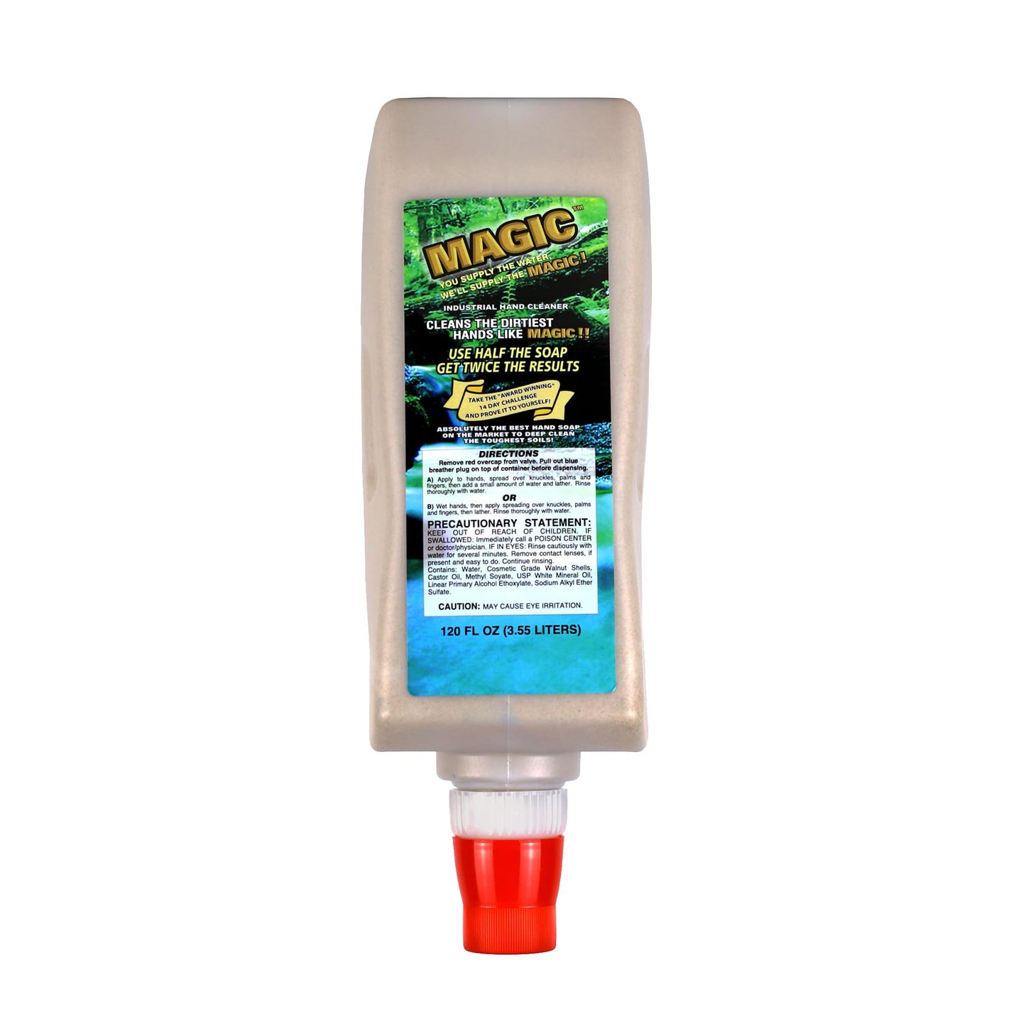 Zenex Magic Hand Soap - Industrial Hand Cleaner for Auto Mechanics | Shop Soap | Walnut Shell Scrubbers to Remove Grease, Oil, Ink & Paint | Moisturizing Ingredients | 3.55 L (1 Pack)