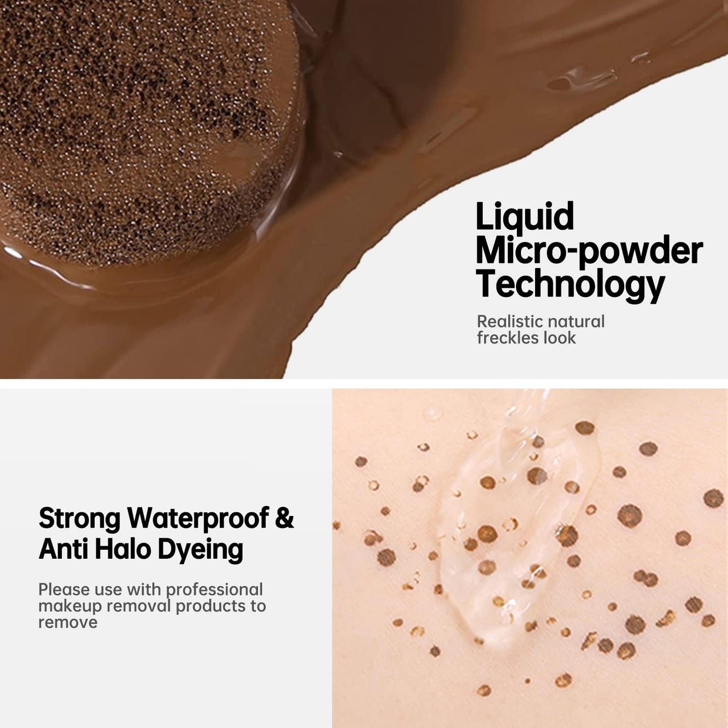Freckle Cushion Natural Like Freckle Makeup Fake Freckles Pen Waterproof Long Lasting Quick Dry, Get Sun-kissed Stars Makeup Freckle in One Press, Fresh Brown, 15g
