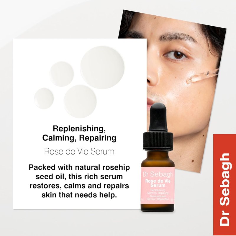 Dr Sebagh Rose de Vie Serum - Nourishing Anti-Aging Formula for Dry, Mature Skin - 0.17 fl oz | Soothes Redness & Irritation