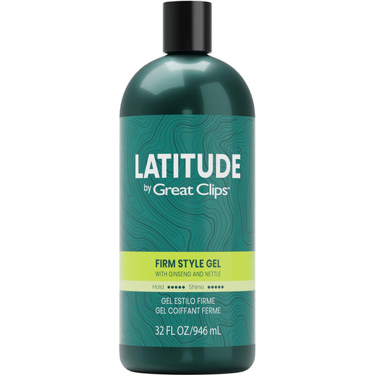 GREAT CLIPS LATITUDE Firm Style Gel | Hair Gel for Men | High Hold + High Shine | 32oz | Packaging May Vary