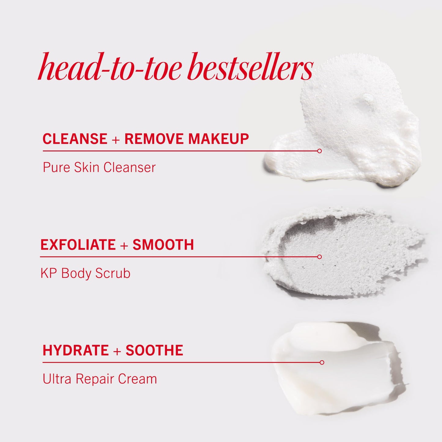 First Aid Beauty Soft + Smooth Starter Body Kit: KP Bump Eraser Body Scrub, 4 oz, Smoothing + Brightening Lotion (Peach), 1oz, & Ingrown Hair Pads, 28 Pads, Exfoliation & Hydrating Skin Care Set, 3ct