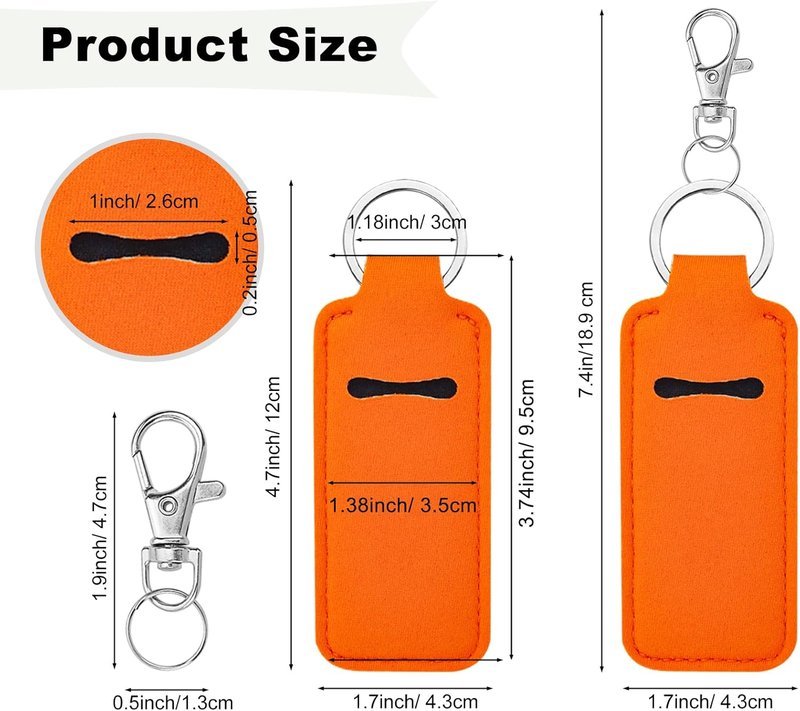 Chapstick Holder Key Chain - 10/20/40 Pcs Lip Balm Holders | 10 Vibrant Colors