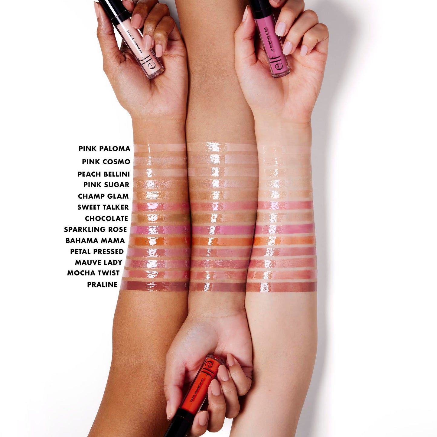 e.l.f. Lip Plumping Gloss, High-Shine Sheer Color, Hydrates & Creates Fuller Lips With Vitamin E, Vegan & Cruelty-Free, Pink Paloma, 0.1 Fl Oz