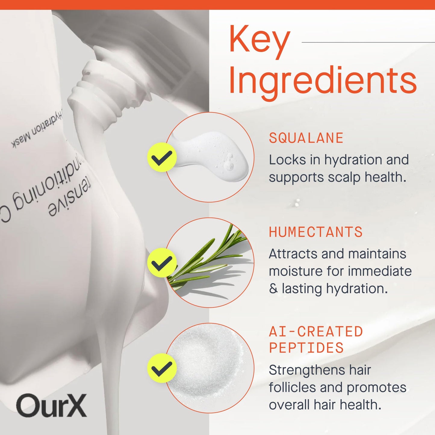 OurX Intensive Conditioning Compound 300ml (with Dispenser) – Deep Hair Mask for Curly, Frizzy & Coily Hair | Hydrating Mask with Squalane & Peptides for Repair, Moisture & Definition