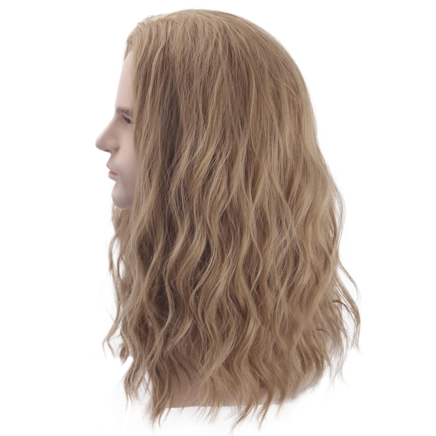 PATTNIUM Blonde Wig Mens Shoulder length Ash Blonde Wig Wavy Dirty Blonde Wigs Male Hair Heat Resistant Synthetic Hair Cosplay Party Costume Daily Wear Wigs (Ash Blonde)