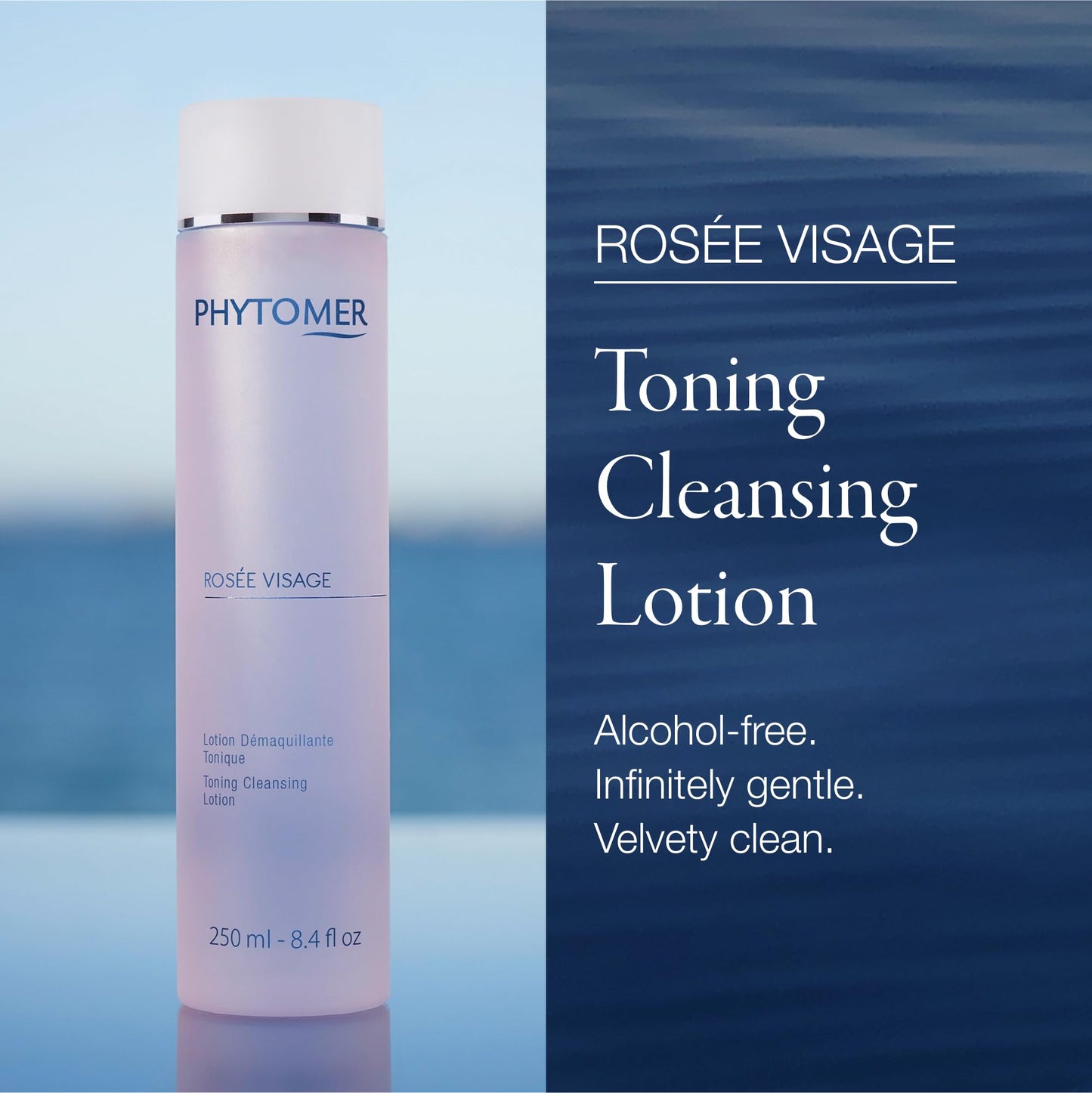 PHYTOMER Rosée Visage Face Toning Cleansing Lotion | All in One Cleanser, Makeup Remover & Toner | Gentle, Alcohol-Free Formula with Rose Water for Soft, Supple Skin (250 ml)