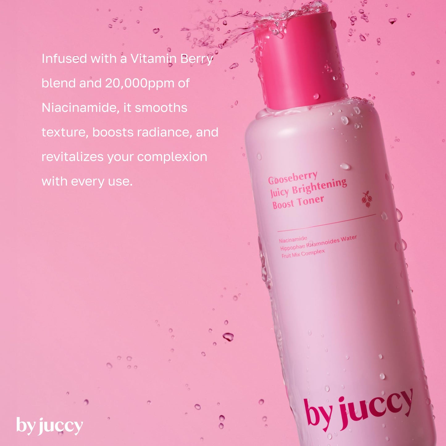 By Juccy Gooseberry Juicy Brightening TonerㅣHydrates & Reduces Dullness in Skin with Vitamin BerryㅣIndian Gooseberry, Niacinamide, Centella AsiaticaㅣBy Juicyㅣ5.07 fl. oz(150ml)