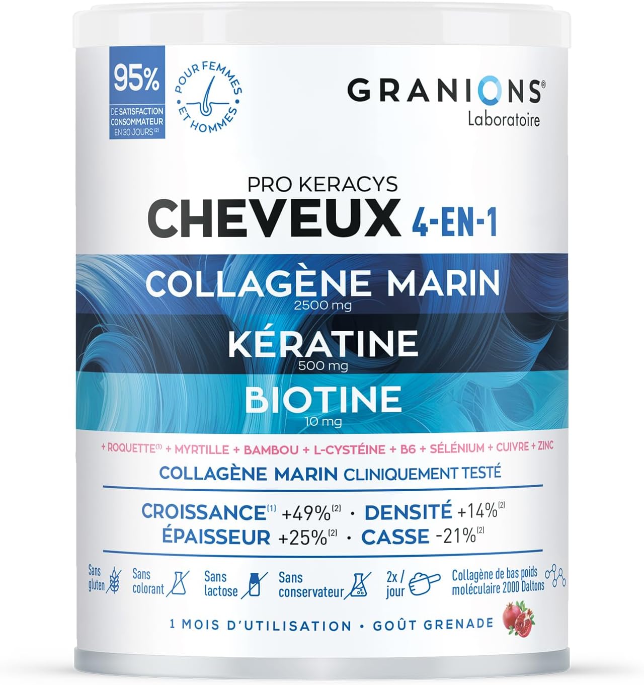 Hair Growth Supplements Powder - 35,000 mcg Biotin, Collagen & Keratin for Strength & Thickness | 10.5 oz