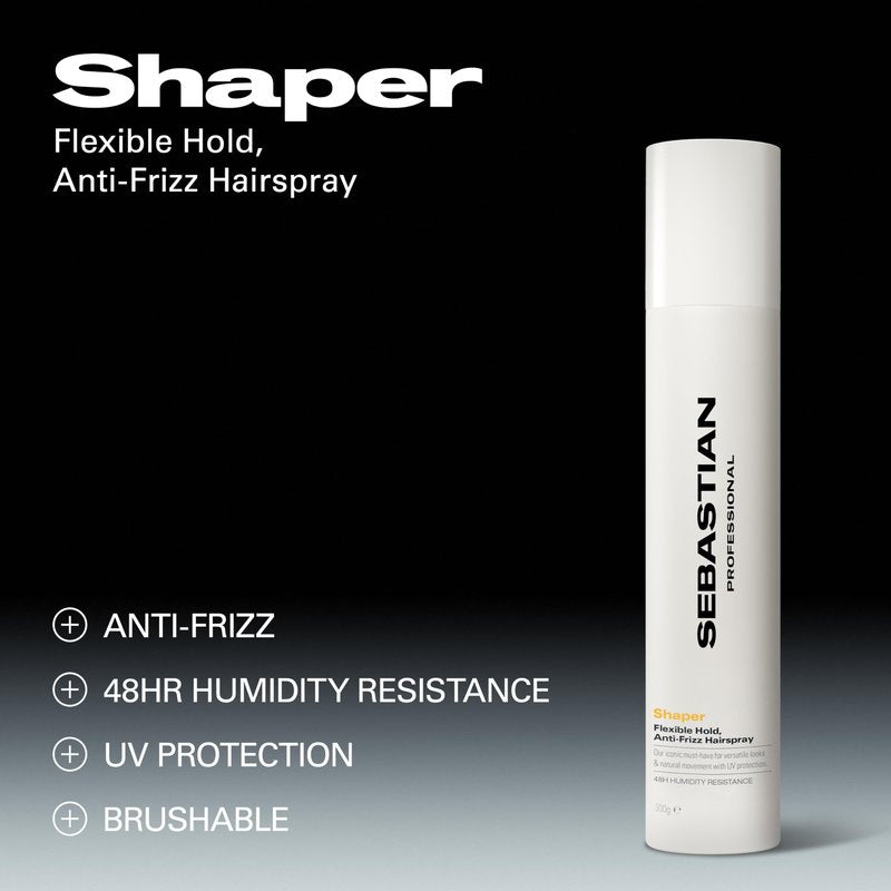 Sebastian Professional Shaper Classic Hairspray, 80 VOC% | Flexible to Medium Hold | Brushable with Control | 10.6 oz