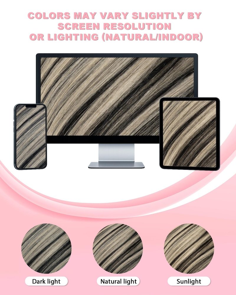 Microlink Hair Extensions - 14-Inch Real Human Hair | Natural Black & Bleach Blonde Mix, 50g/Pack