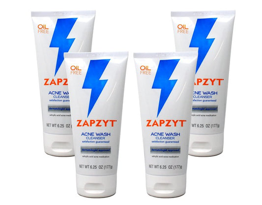 ZAPZYT Acne Wash with Salicylic Acid 6.25 oz (Pack of 4)
