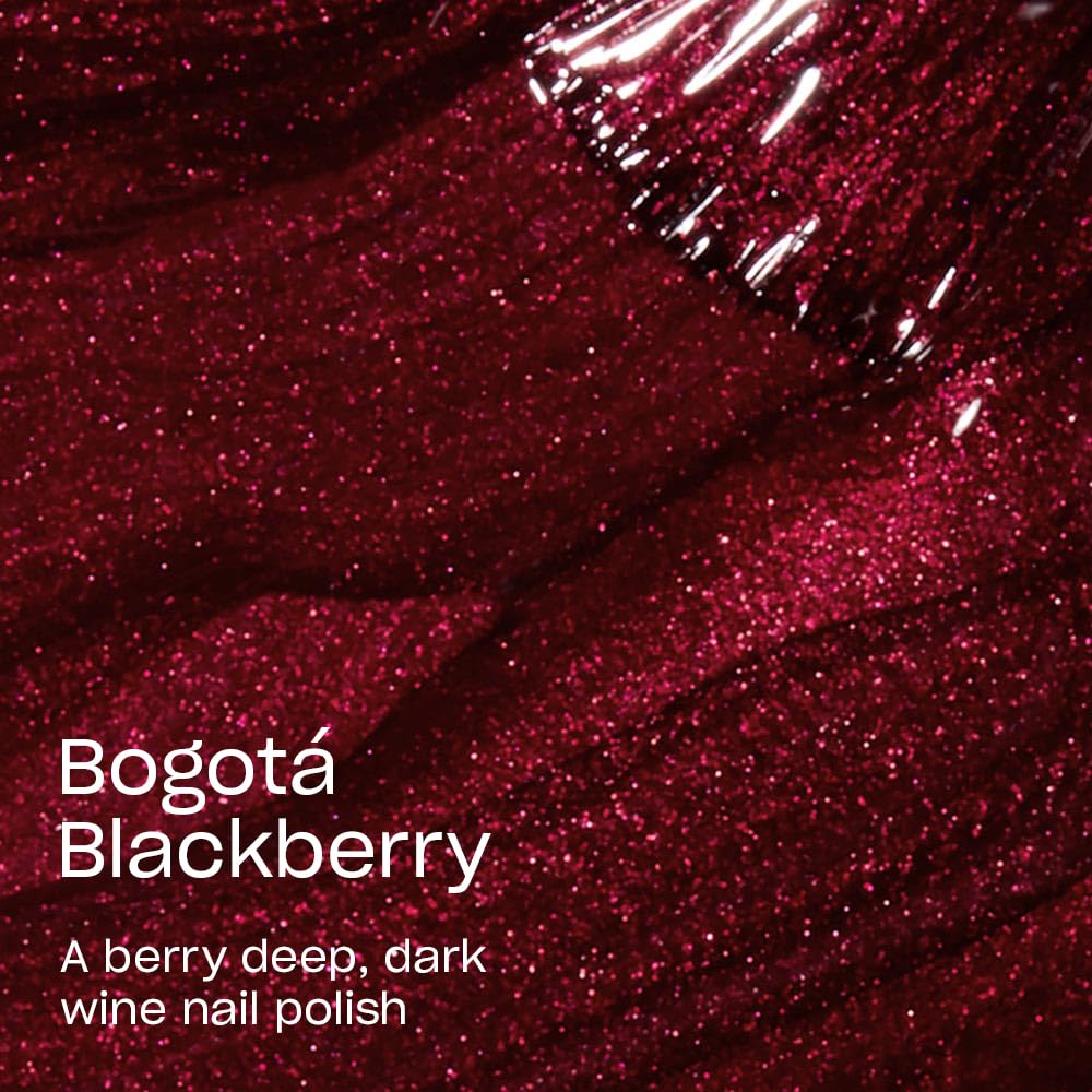 OPI Nail Lacquer Bogotá Blackberry | Opaque Dark Red Pearl Chip Resistant Nail Polish | Fast Drying, Streak Free
