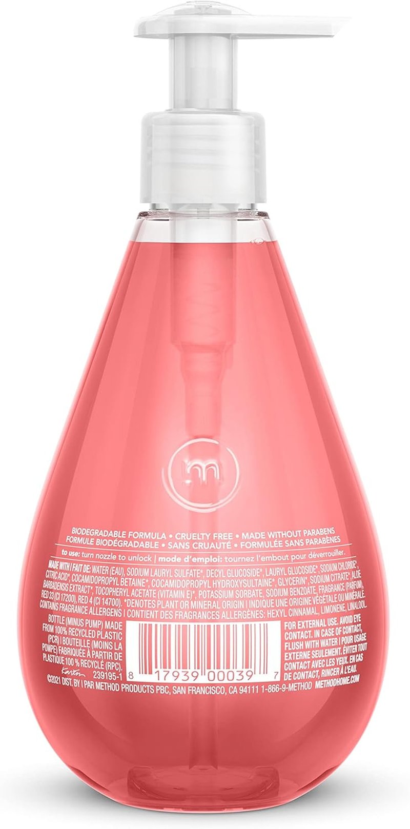 Method Gel Hand Soap - Pink Grapefruit Scent, 12 oz | 3-Pack for Fresh Cleanliness