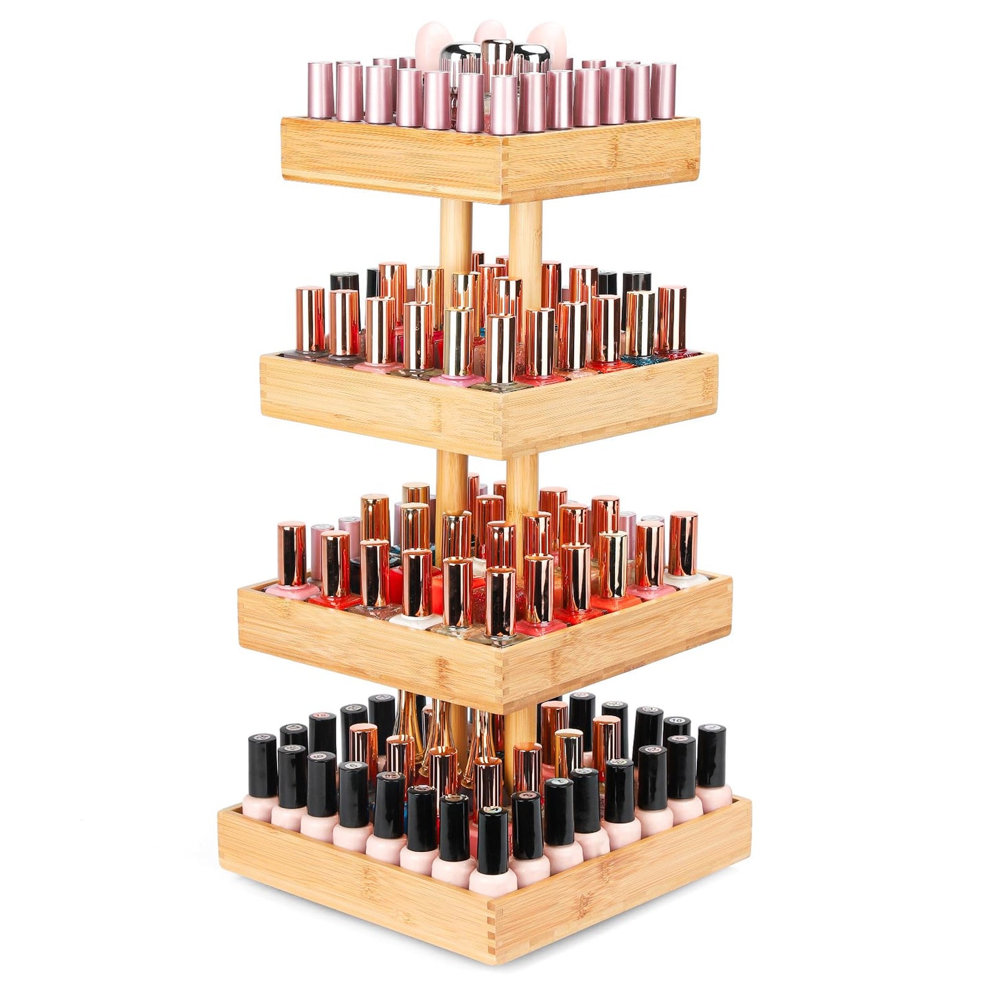 Homde Nail Polish Organizer for Women: Rotating Rack Holds 120-212 Bottles