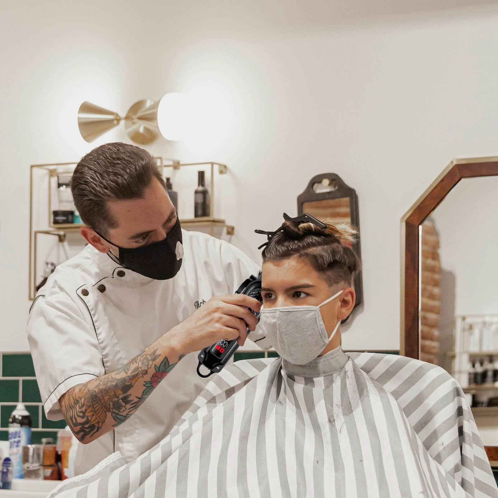 WAIKIL Hair Clippers Professional Cordless for Men, Barber Clippers for Hair Cutting Kit,Rechargeable Haircut Machine for Family,Wireless LCD Display Hair Trimmers Set