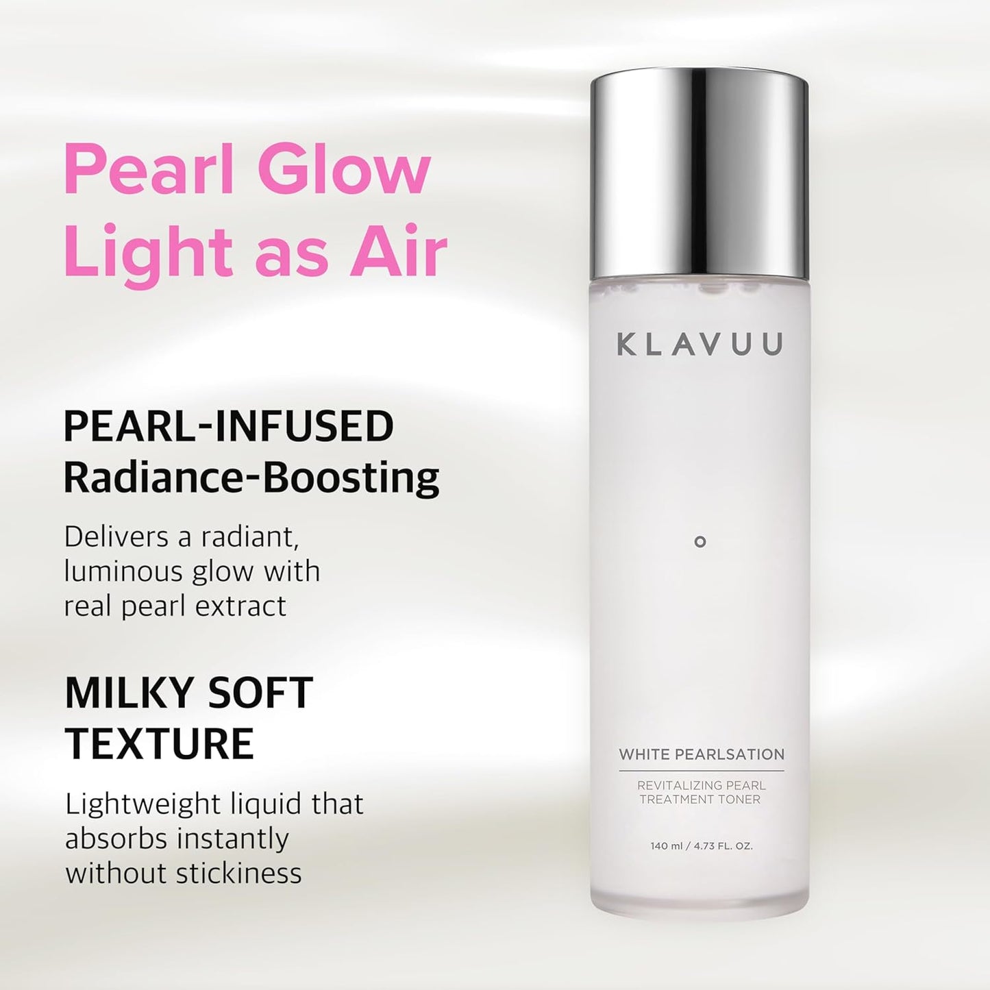 KLAVUU Hydrating Milky Toner | Pearl & Niacinamide for Glowing Skin, Wrinkle Care & Moisture Balance - 4.76oz