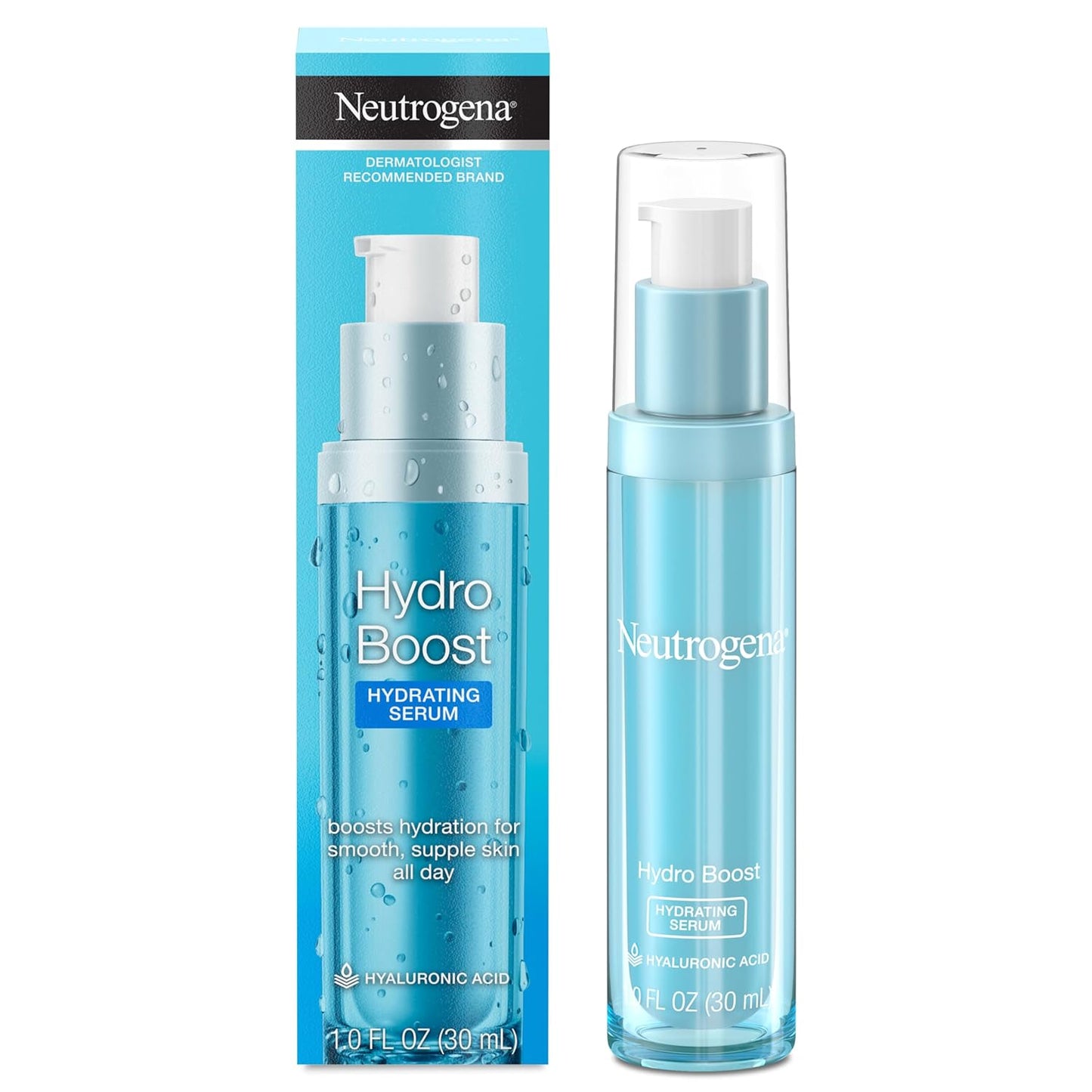Neutrogena Hydro Boost Hyaluronic Acid Serum - Fast-Absorbing Daily Moisturizer for Hydrated Skin | 1 fl. oz