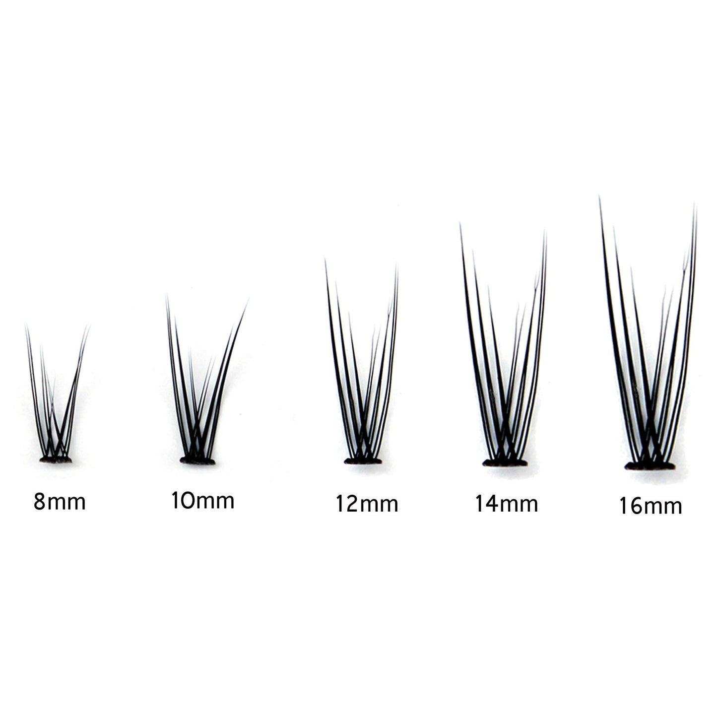 Bodermincer 120pcs D Curl 12D Fish Tail Lash Clusters Natural Soft Long PBT Mink False Eyelashes Individual Lashes Handmade Fake Eyelashes Extension (10mm)