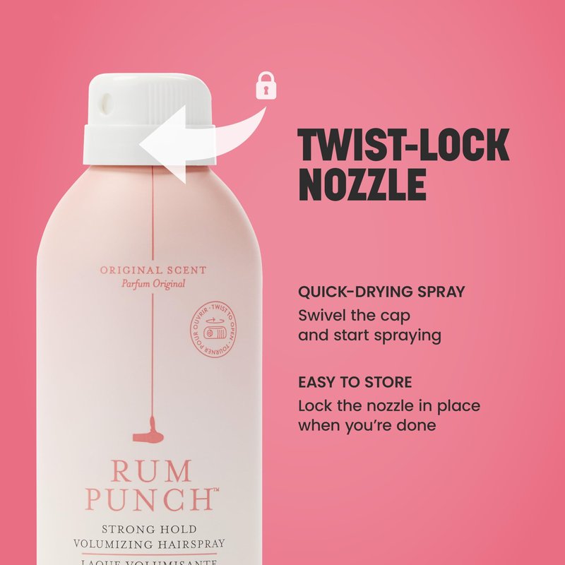 Drybar Rum Punch Strong Hold Volumizing Hairspray | Holds Style for 24 Hours and Instantly Doubles Volume,* No Flakiness or Buildup, Maximum Hold for Hair Styles and Updos, Vegan & Cruelty Free
