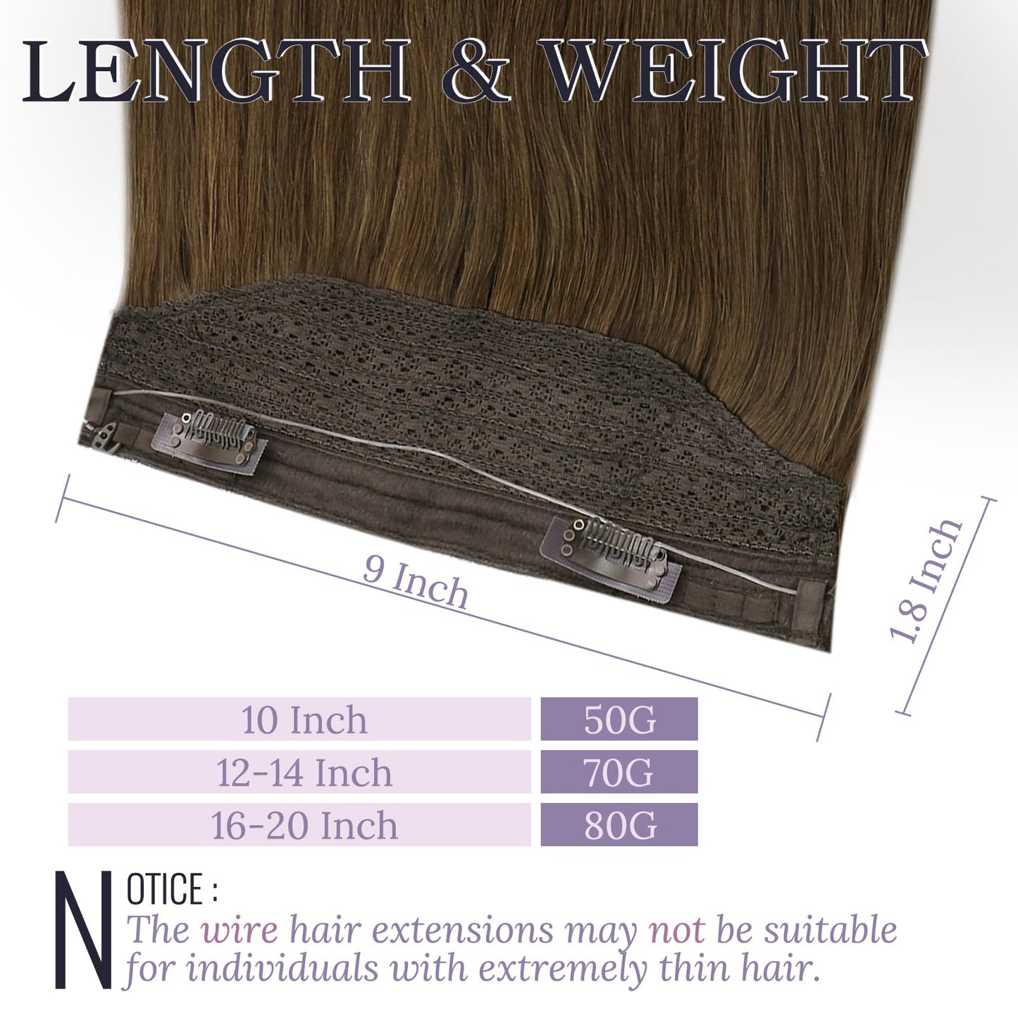 Full Shine Invisible Wire Hair Extensions, Color 4 Medium Brown 12 Inch 76g, Secret Fishing Line Real Human Hair, One Piece Clip ins Remy Hair, Natural Blend for Women