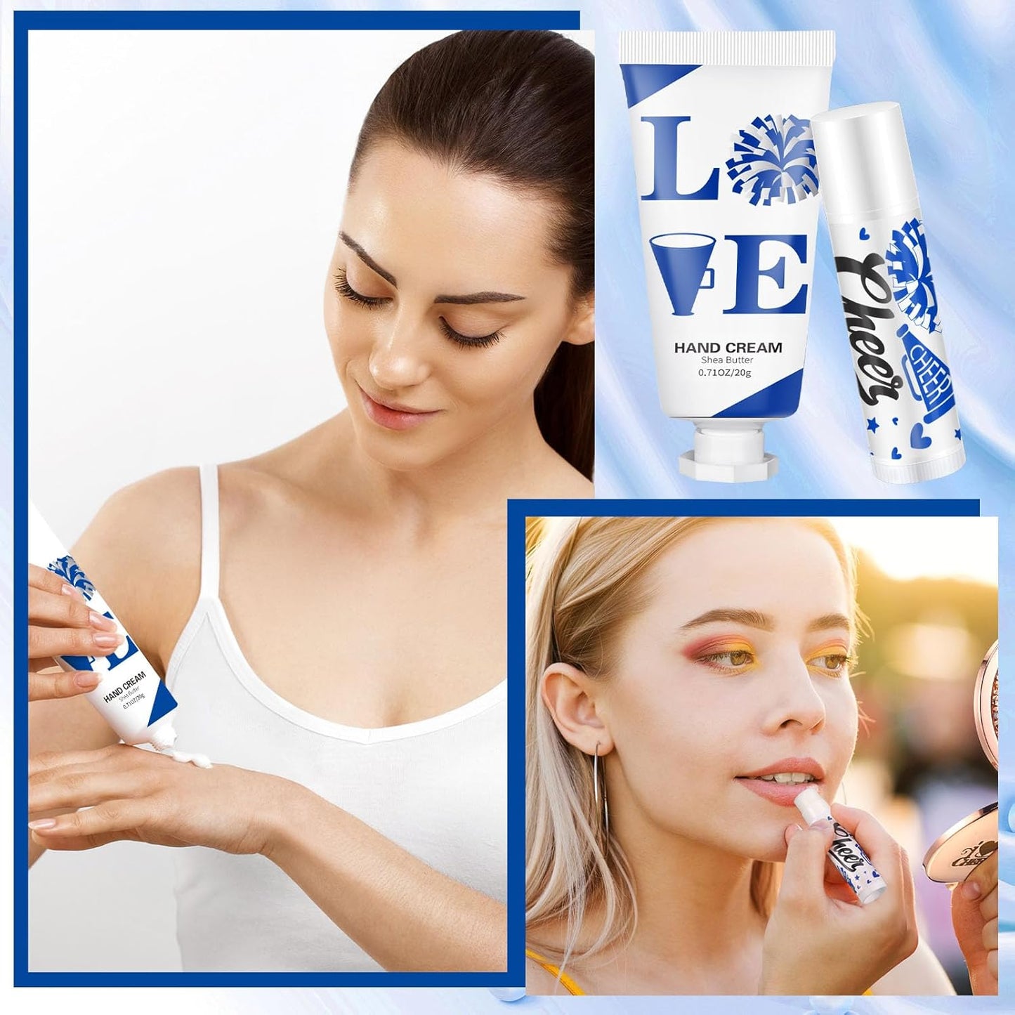 Cheer Lip Balm & Hand Cream Set - 144 Pcs Party Favors | Includes 36 Lip Balms, 36 Hand Creams, Bags & Cards