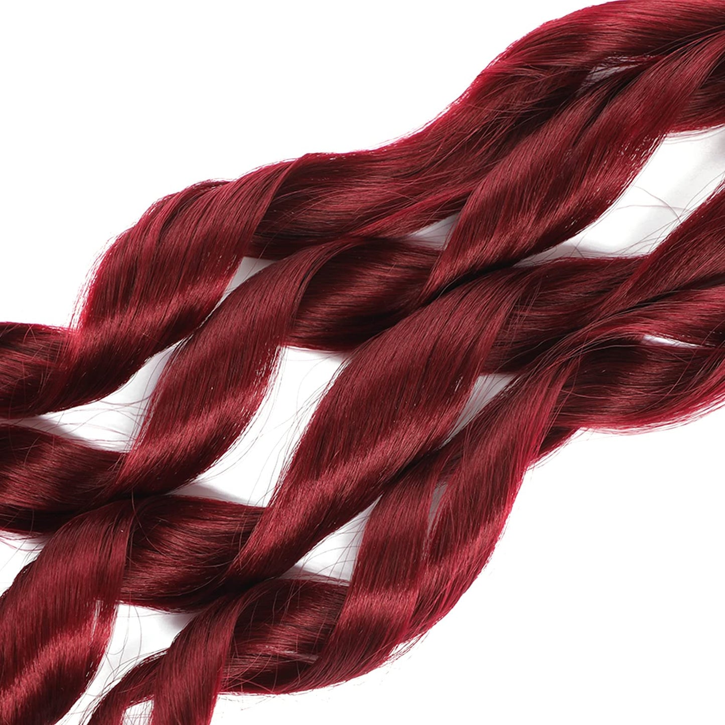 Conrora French Curly Braiding Hair 24 Inch 8 Packs Burgundy Color - Pre Stretched Bouncy Braiding Hair- Loose Wavy Synthetic Hair Extensions For Black Women (24 inch 8 packs, Burgundy)