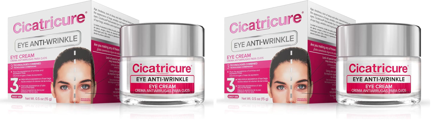 Cicatricure Blur & Filler Anti-Wrinkle Eye Treatment: Advanced Formula for Fine Lines, Under-Eye Bags & Skin Rejuvenation, Hydrating Eye Cream for Daily Use, 0.5 Ounce (Pack of 2)
