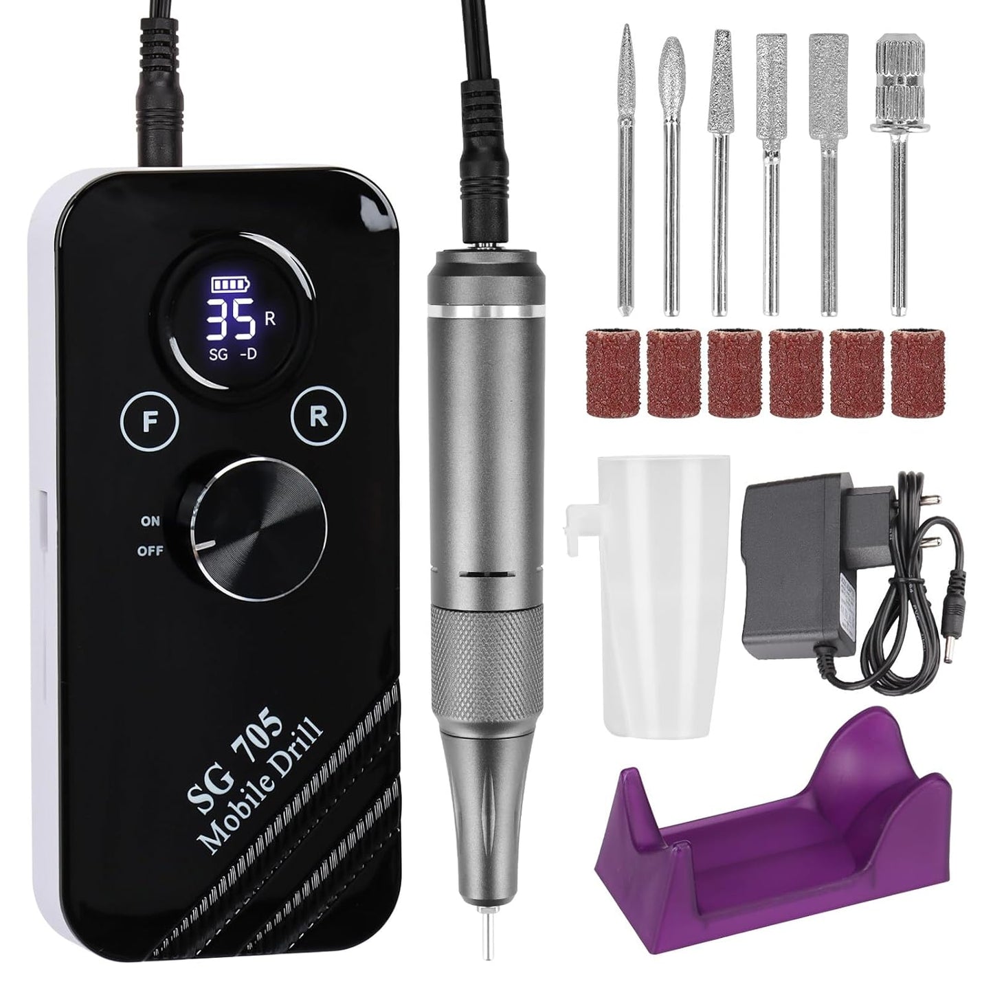 Acrylic Nail Tools Set - Professional Mobile Drill Kit for Nail Art & DIY Manicure | High-Quality Brushes, Files & Accessories