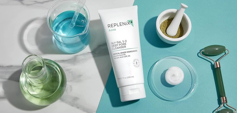Replenix Gly-Sal Deep Pore Facial Cleanser - Medical-Grade 5% Glycolic & 2% Salicylic Acid | Oil-Free Acne Face Wash (6.7 fl. oz)