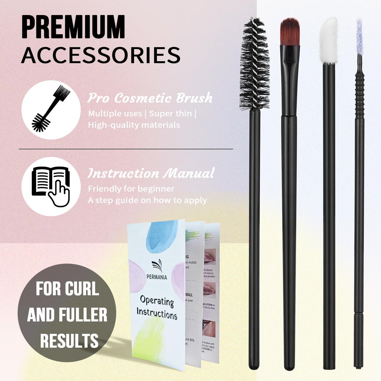 PERMANIA Eyelash Lift Kit, Brow Lamination Kit for Tube Design Easy to Apply for Natural Results Instant Lifting & Curling at Home or Professional Use