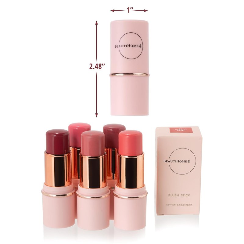 Blush Stick for Cheeks & Lips - Cream Multistick Makeup | Easy Blend, Nourishing Ingredients, Misty Rose