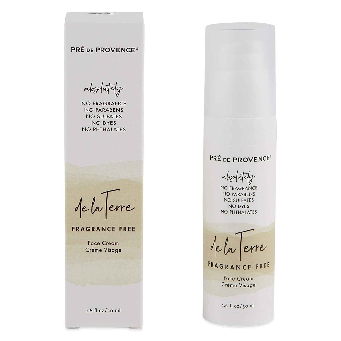 De La Terre All Natural Sensitive Skin Collection Fragrance Free, Moisturizing & Hydrating, Face Cream, 50 ML