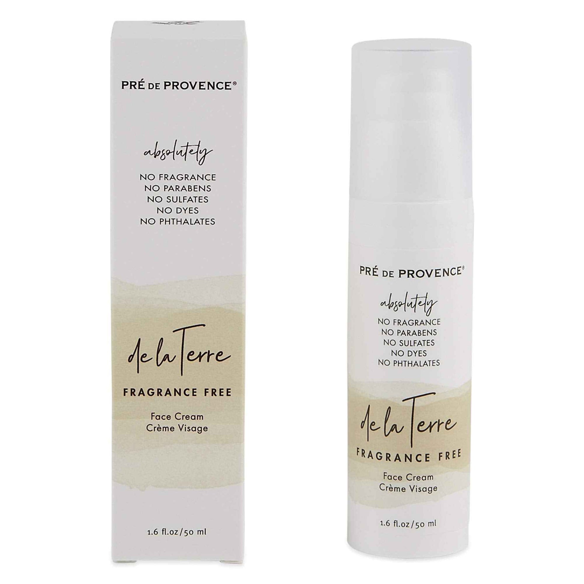 De La Terre All Natural Sensitive Skin Collection Fragrance Free, Moisturizing & Hydrating, Face Cream, 50 ML