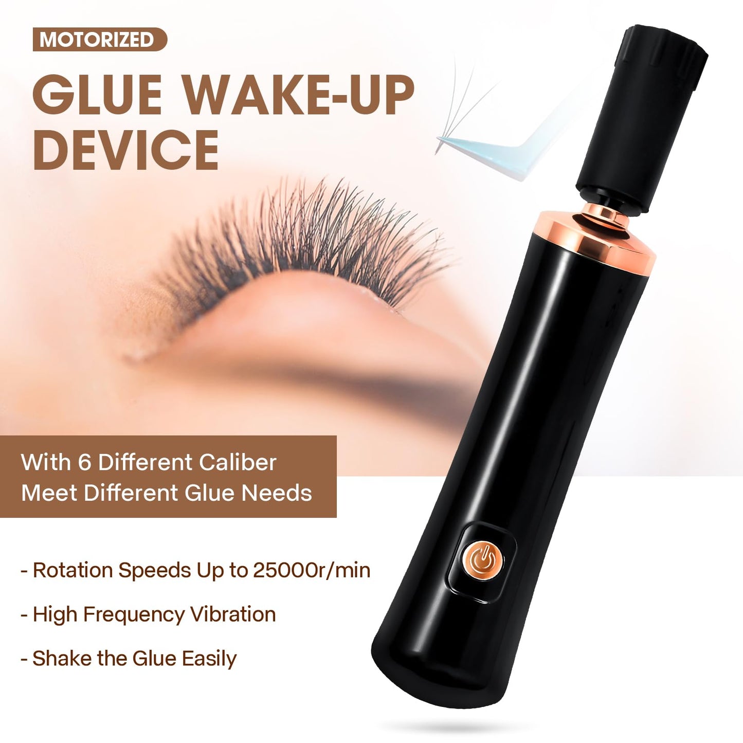 Glue Shaker for Eyelash Extensions, BUCICE Electric Nail Lacquer Shaker, Electric Shaker Time Saving Handsfree Tool Glue Nails Polish