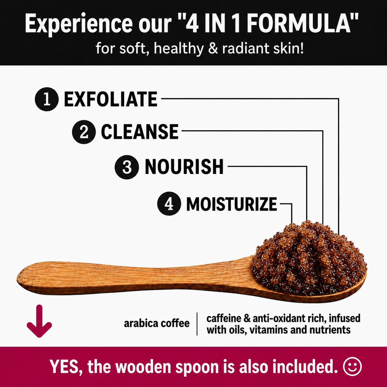 pureSCRUBS Premium Organic Arabica Coffee Body Scrub Set, Skin Smoothing Moisturizing Body Exfoliator - Includes Wooden Spoon, Loofah and Exfoliating Bar Soap - Large 16oz