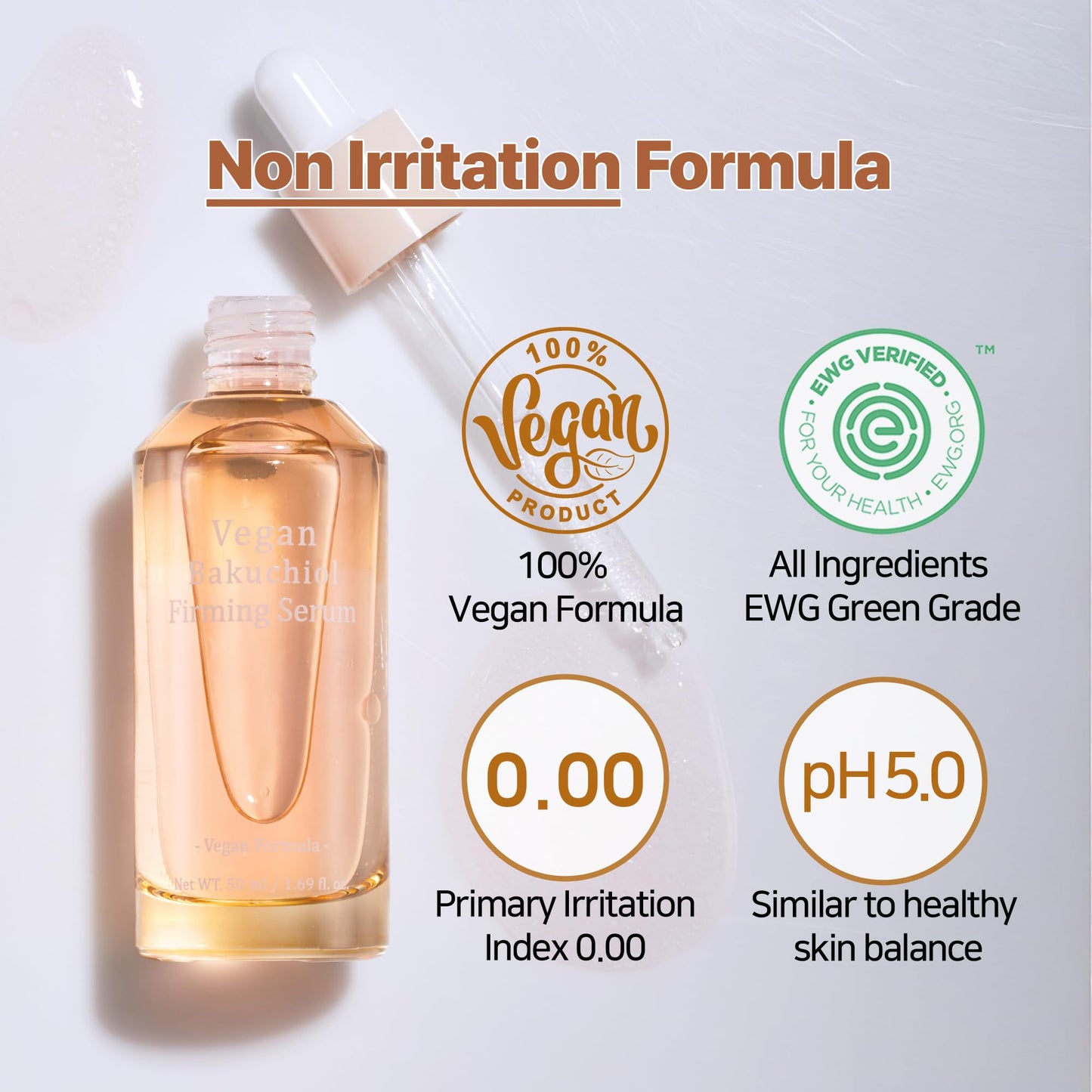 TINAZANA Vegan Bakuchiol Firming Serum, Dual-Layer Hydrating Bakuchiol, Sweet Almond Oil & Panthenol, Radiance & Sensitive Skin Care, 1.7 fl.oz