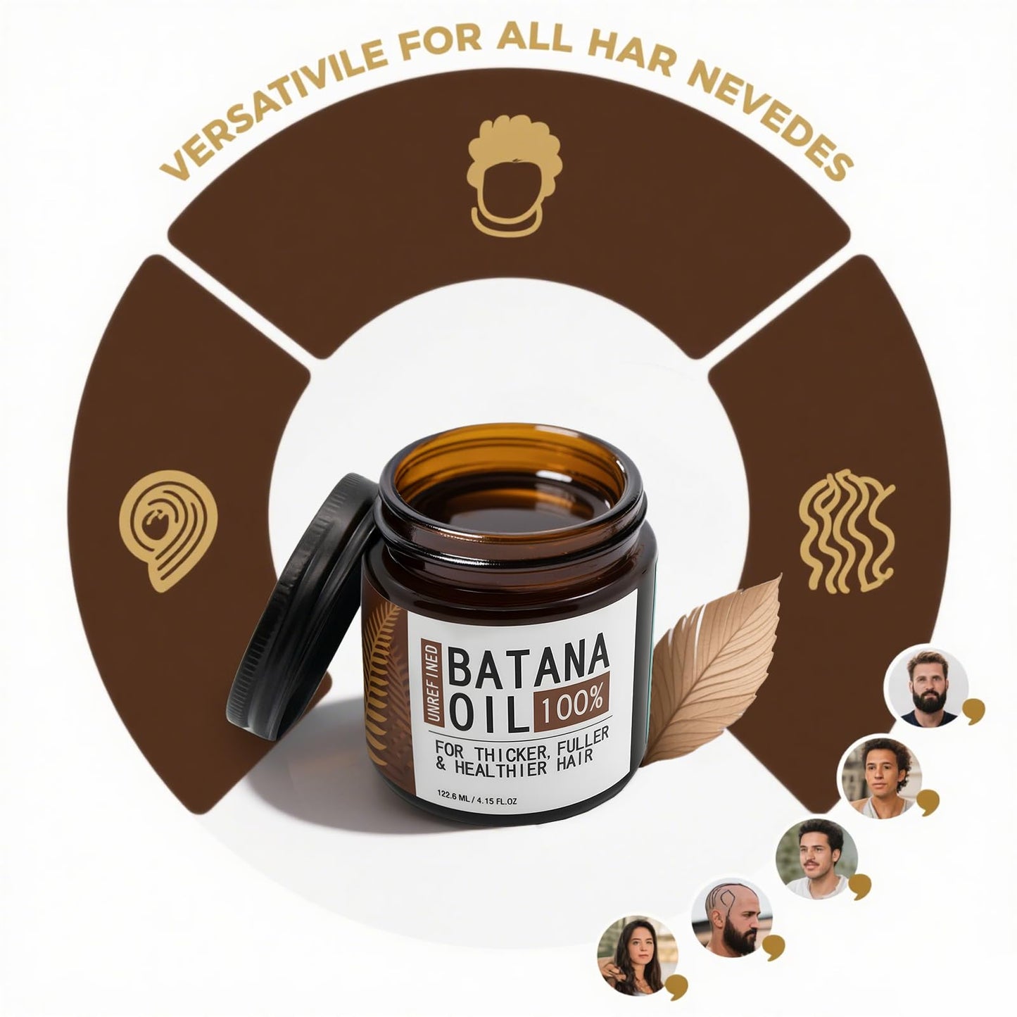 Unalakleet 100% raw batana oil for hair growth - Natural hair care with pleasant smell & good texture, also contains pumpkin seed oil & coffee for enhanced results