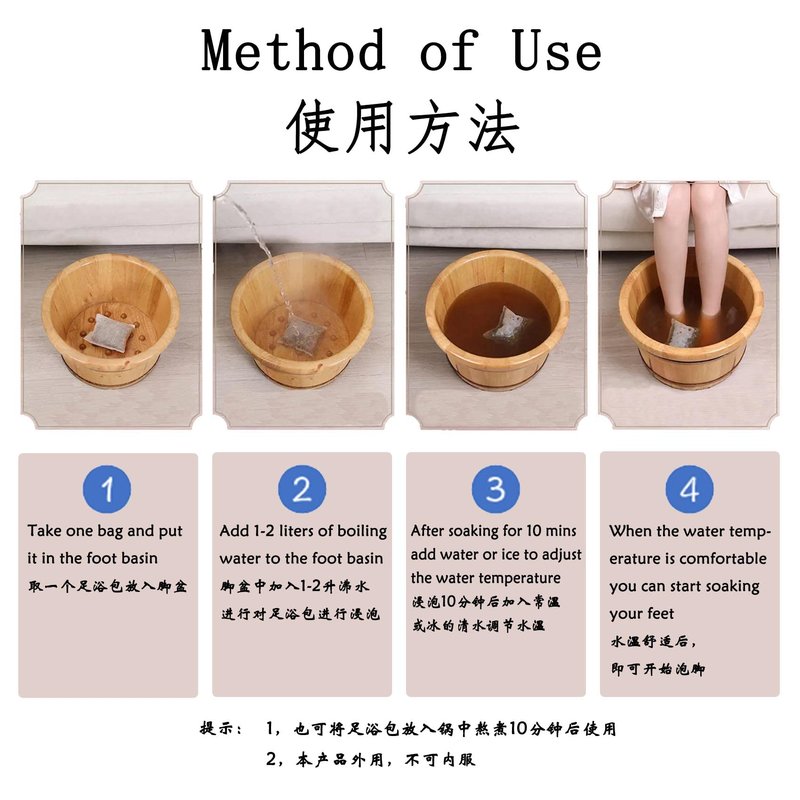 30 Bags Herb Foot Spa Soak, Chinese Herbal Foot Bath Packets for Foot Reflexology Boost Immunity Strengthen Lung Power, 12 Kinds of Herbs, 31 OZ 900g