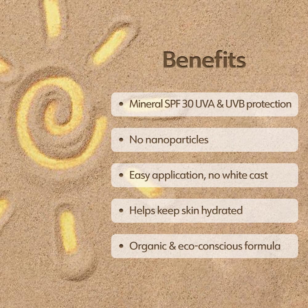 Organic Baby Sunscreen SPF 30 - Kid-Safe, Reef-Friendly Zinc Formula | Travel Size 100g (3.5 oz) - Coconut & Vanilla Scent