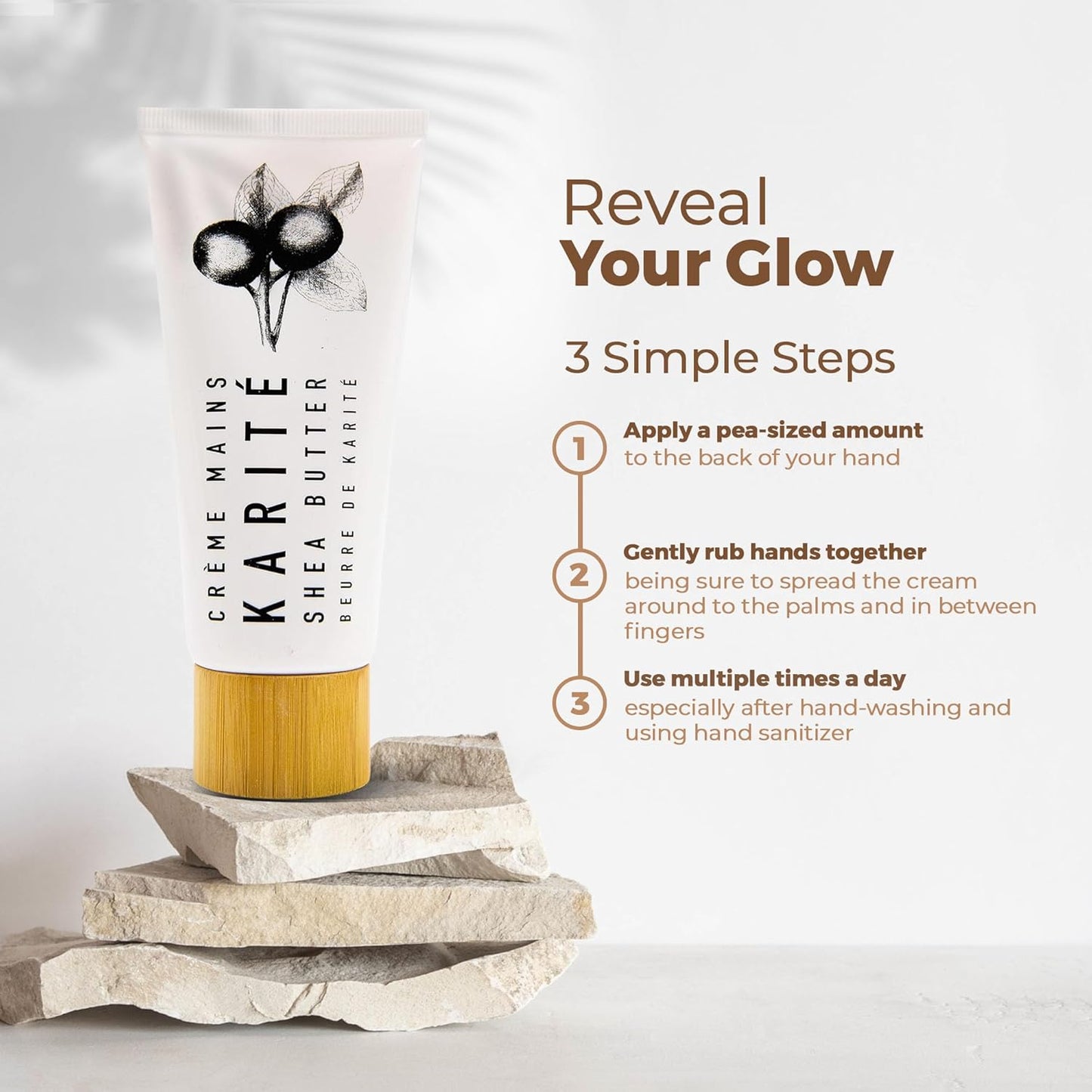 Shea Butter Hand Cream - Intense Moisturizing Lotion with Jojoba & Rosehip Oil | Organic & Hypoallergenic for Dry Hands