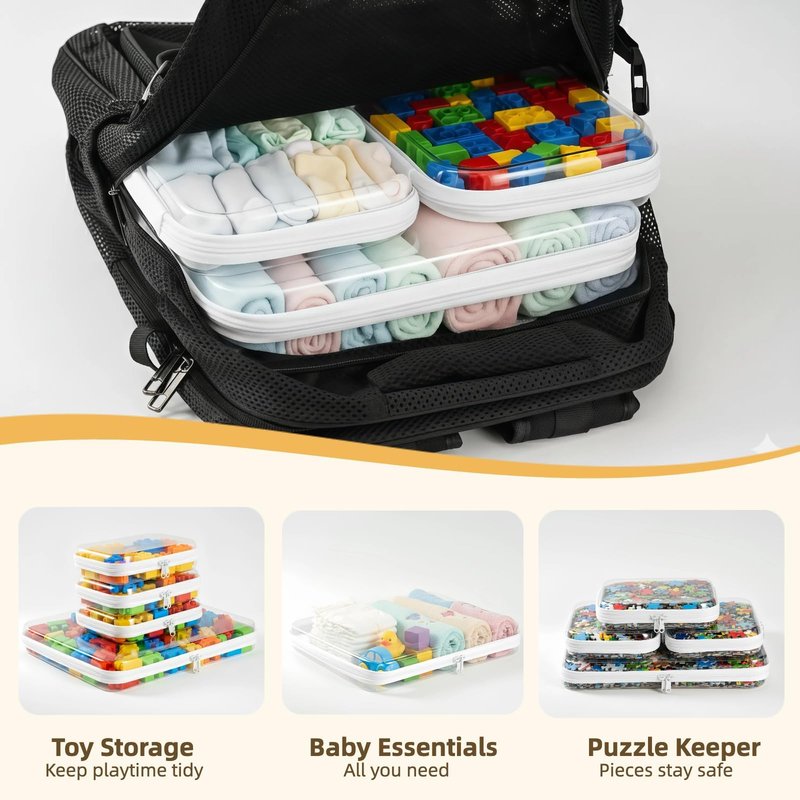 WELPIRT Clear Hard Shell Zipper Pouches, Clear Zipper Bags, Hard Case Pouches for Purse & Diaper Bag Organizer,and Travel Essentials (XXL+3M)
