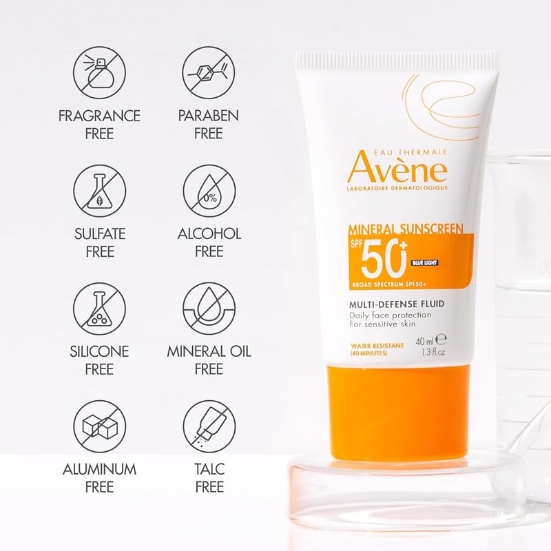 Avène Mineral Sunscreen - Multi-Defense Fluid SPF 50 for Ultimate Protection