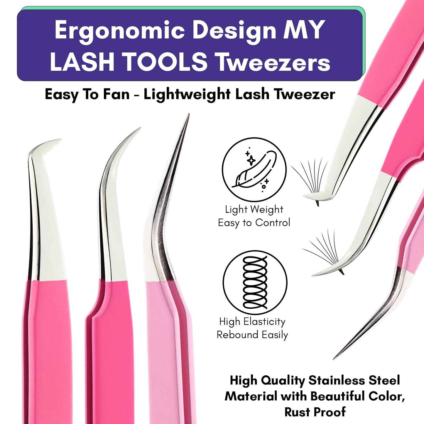 My Lash Tools New Isolation Lash Tweezers For Eyelash Extensions Best for Individual Isolation & Classic Lashes Japanese Stainless Steel Lightweight Precision Lashing Twisers (CEC-JP/05)