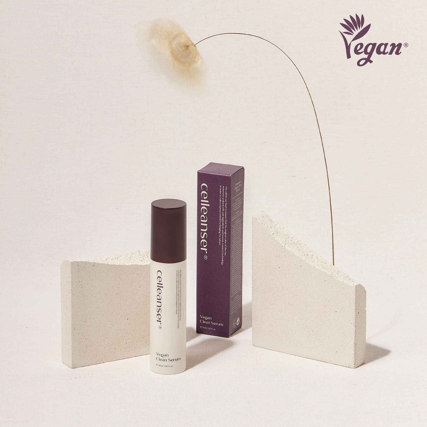 CELLEANSER Vegan Clean Serum – Moisturizing Facial Serum with Panthenol and Madecassoside, Non-greasy, Vegan, 1.01 Fl Oz